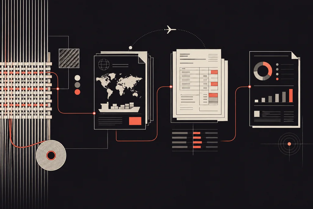 Ilustración conceptual de industria textil; no representa instalaciones ni documentos de Citel.